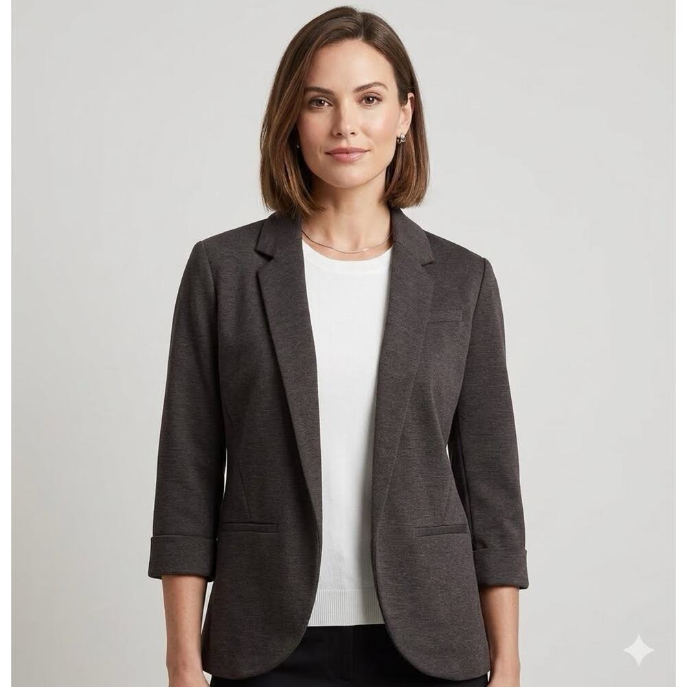 LC Lauren Conrad Dark Gray Open-Front Blazer